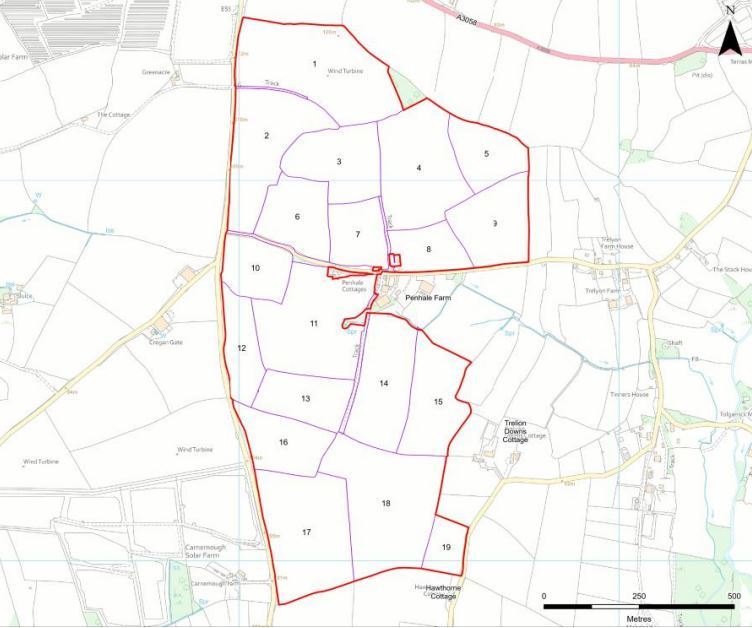 A map showing the extent of the Trelion solar farm (Pic: SLR Consulting Ltd)