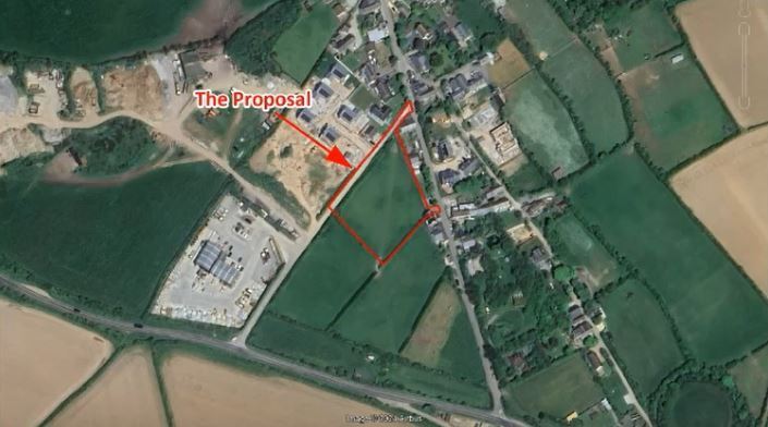 Where the home would be built in the hamlet of Rose (Pic: Cornwall Council / Google Earth)